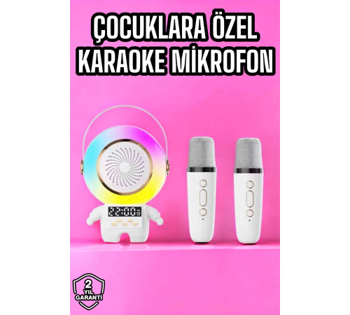Mini Karaoke Astronot Bluetooth Speaker Karaoke Mikrofon