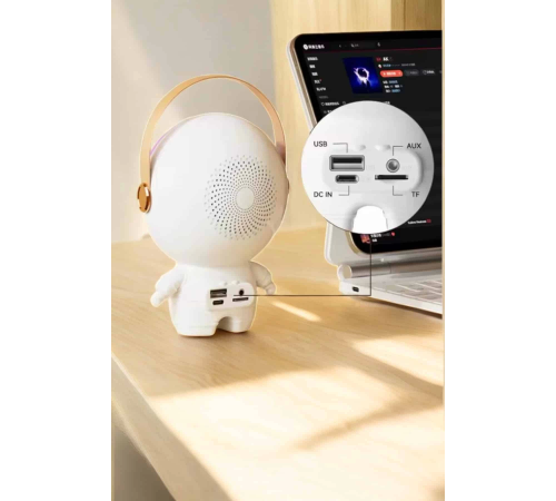 Mini Karaoke Astronot Bluetooth Speaker Karaoke Mikrofon