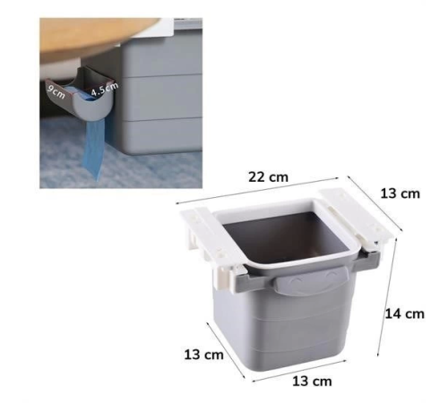 Mini Masa Çöp Kovası Plastik Tezgah Altı Geri Çekilebilir Yapışkanlı Görünmez Bölme Pratik
