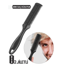 BX 2 Jiletli Kırık Saç Sakal Düzletme İnceltme Tarağı