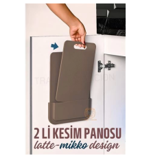 BX 2 li Kesim Panosu Stantlı Yapışkanlı Kesim Tahtası LATTE Mikko Design