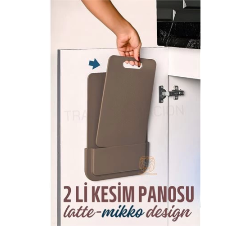 BX 2 li Kesim Panosu Stantlı Yapışkanlı Kesim Tahtası LATTE Mikko Design BX 2 li Kesim Panosu Stantlı Yapışkanlı Kesim Tahtası LATTE Mikko Design