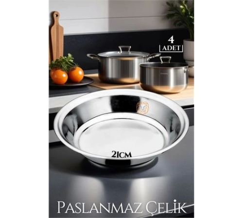 BX 21 cm 4 LÜ Tabak Seti Paslanmaz Çelik B.Caprio Design