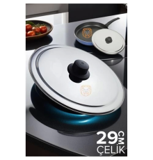 BX 29 cm Kızartma Tavası Kapağı Çelik Żelazny Design
