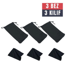 BX 3 Adet Gözlük Kılıfı + Bez Seti