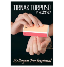 BX 4 Yüzeyli Tırnak Törpüsü ve Parlatma Blok Sünger Solingen Professional