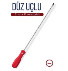 BX 5 mm Uç 30 Cm Uzunluk Düz Uç Tornavida