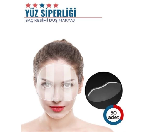 BX 50 Adet Saç Kesimi Duş Makyaj Yüz Koruma Siperliği