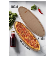 BX Ahşap Pide Sunum ve Kesim Tahtası 2 adet 40 Cm