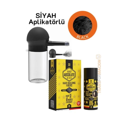 BX Aplikatörlü Saç Dolgunlaştırıcı Fiber Topik Toz SİYAH 50 Gram BX Aplikatörlü Saç Dolgunlaştırıcı Fiber Topik Toz SİYAH 50 Gram