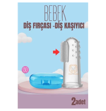 BX Bebek Diş Fırçası Diş Kaşıyıcı Silikon Kutulu 2 li SET
