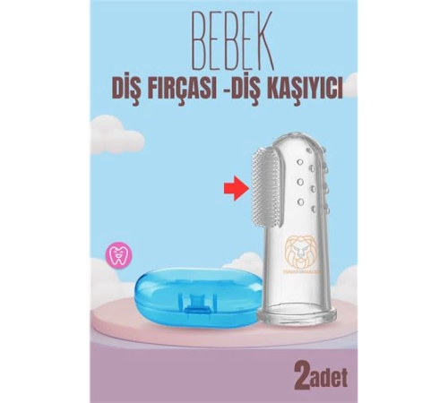 BX Bebek Diş Fırçası Diş Kaşıyıcı Silikon Kutulu 2 li SET