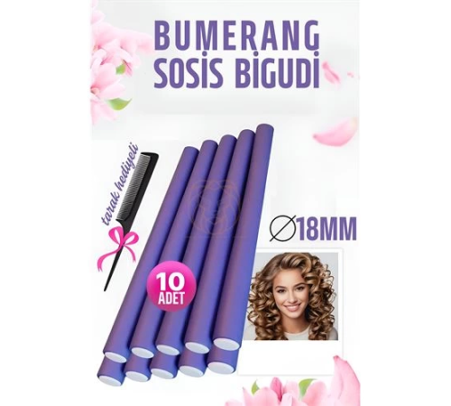 BX Bumerang Sosis Bigudi Tarak Seti 18 mm Kalınlık 10 Adet