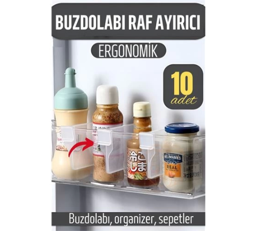 BX Buzdolabı Raf Ayırıcı Organizer Dönüştürücü 10 Adet BX Buzdolabı Raf Ayırıcı Organizer Dönüştürücü 10 Adet