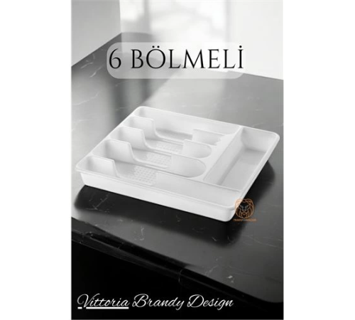 BX Çekmece İçi Kaşıklık Kepçelik 6 Gözlü BEYAZ BX Çekmece İçi Kaşıklık Kepçelik 6 Gözlü BEYAZ