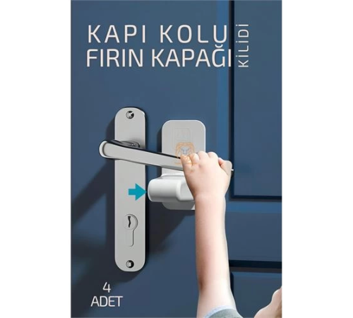BX Çocuklara Kapı Kolu ve Fırın Kapağı Güvenlik Kilidi 4 adet BX Çocuklara Kapı Kolu ve Fırın Kapağı Güvenlik Kilidi 4 adet