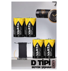 BX D Tip Büyük Şişman 4 lü Pil Seti Varta