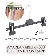 BX Etek Pantolon Eşarp Kıskaçlı Askı 8 li SET