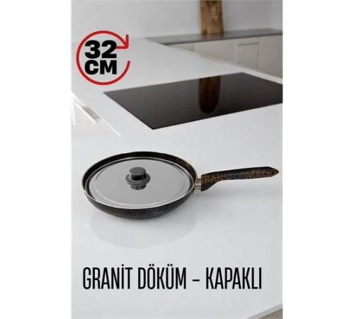 BX Granit Döküm Tava Paslanmaz Çelik Kapaklı -Yapışmaz Taban 32 Cm BX Granit Döküm Tava Paslanmaz Çelik Kapaklı -Yapışmaz Taban 32 Cm