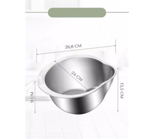 BX Inox Süzgeç Pirinç Makarna Salata Süzgeci 304 Paslanmaz Çelik 2 ADET