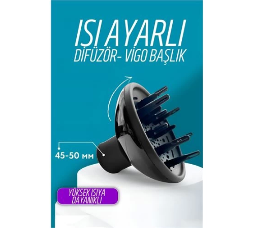 BX Isı Ayarlamalı Fön Için Difüzör Vigo Başlık Dönerli Profesyonel BX Isı Ayarlamalı Fön Için Difüzör Vigo Başlık Dönerli Profesyonel