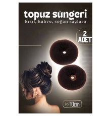 BX Kahve Saç Topuz Süngeri 2 ADET 10 CM Çap 4 cm Kalınlık