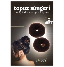 BX Kahve Saç Topuz Süngeri 2 ADET 12 CM Çap 5 cm Kalınlık