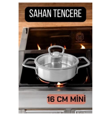 BX Kapaklı Sahan Tencere 16 cm Mini Paslanmaz Çelik