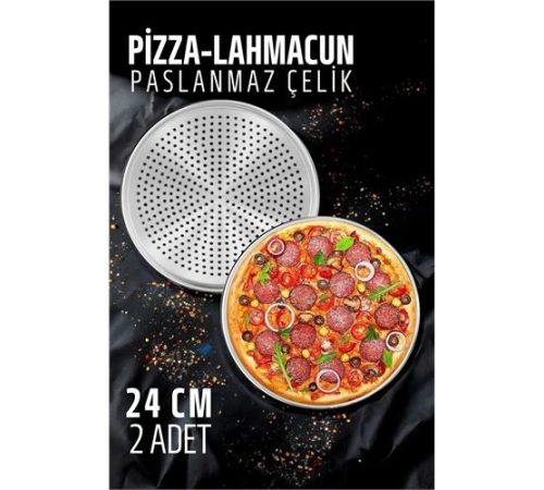 BX Lahmacun Pizza Pide Pişirme Tepsisi 24 CM 2 li SET BX Lahmacun Pizza Pide Pişirme Tepsisi 24 CM 2 li SET