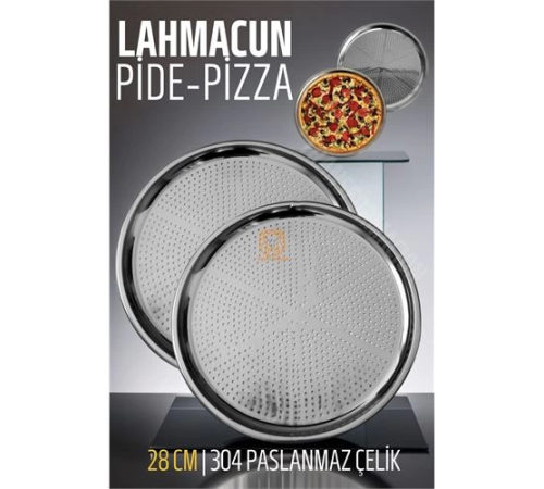 BX Lahmacun Pizza Pide Pişirme Tepsisi 28 CM 2 li SET BX Lahmacun Pizza Pide Pişirme Tepsisi 28 CM 2 li SET