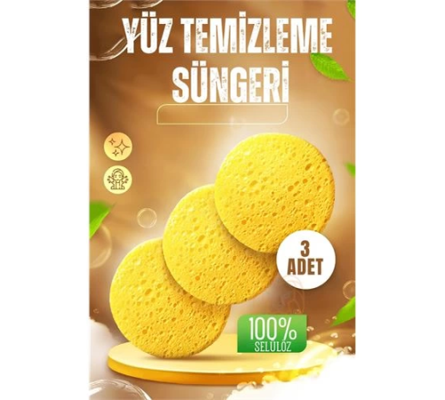 BX  Makyaj Temizlik Pedi Cilt Temizlik Süngeri Doğal Selülöz 3 ADET