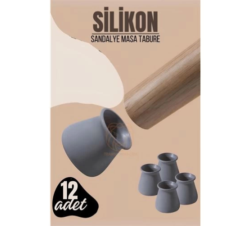 BX Masa ve Sandalye Ayak Koruyucu Silikon Zemin Koruyucu GRİ 12 ADET BX Masa ve Sandalye Ayak Koruyucu Silikon Zemin Koruyucu GRİ 12 ADET