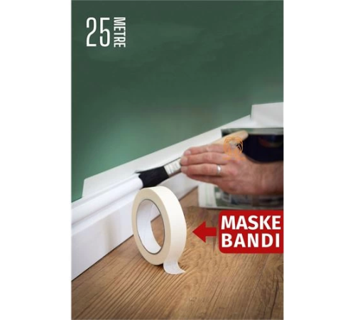 BX Maskeleme Bandı 25 Metre Çıkarılabilir Boyacı Bandı BX Maskeleme Bandı 25 Metre Çıkarılabilir Boyacı Bandı