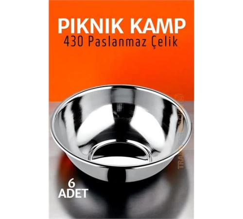 BX Paslanmaz Çelik Yemek Tası Çorba Kasesi Kamp Piknik Tabağı 6 ADET BX Paslanmaz Çelik Yemek Tası Çorba Kasesi Kamp Piknik Tabağı 6 ADET