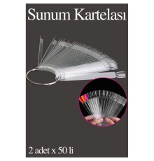 BX Protez Tırnak Sunum Kartelası ŞEFFAF 100 LÜ