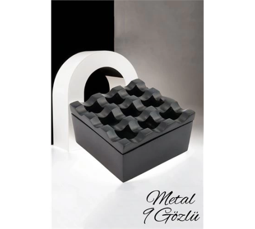 BX Rexite Siyah Metal 9 Gözlü Kül Tablası BX Rexite Siyah Metal 9 Gözlü Kül Tablası