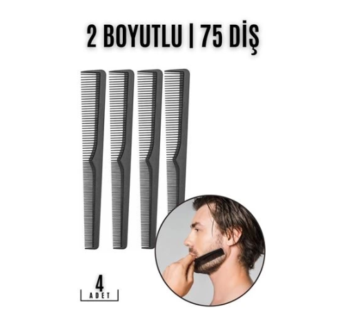 BX Sakal Bıyık Saç Tarağı 4 lü SET Jess Design BX Sakal Bıyık Saç Tarağı 4 lü SET Jess Design