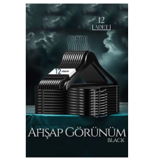 BX Siyah Ahşap Görünüm 12 li Askı Seti Schönbuch Design