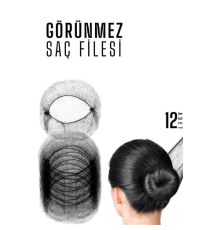 BX SİYAH Saç Filesi Görünmez 12 ADET