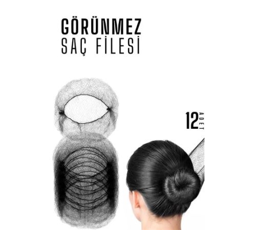 BX SİYAH Saç Filesi Görünmez 12 ADET BX SİYAH Saç Filesi Görünmez 12 ADET