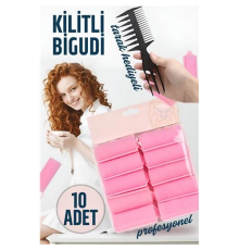 BX Süngerli Kilitli Bigudi Tarak Seti 10 Adet
