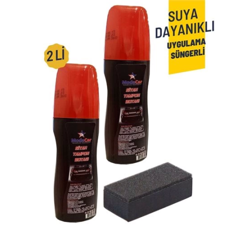 BX Suya Dayanıklı Siyah Tampon Boyası Uygulama Süngerli