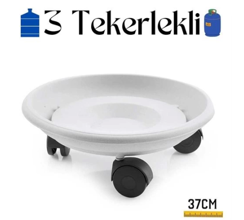 BX Tekerlekli Damacana ve Tüp Altlığı Beyaz