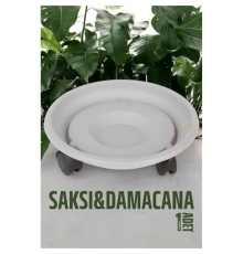 BX Tekerlekli Saksı Altığı 37 CM BEYAZ