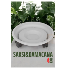 BX Tekerlekli Saksı Altığı 4 ADET 37 CM BEYAZ