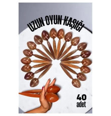 BX Uzun Oyun Kaşığı Halk Oyunu Kaşığı - Kına Kaşığı Uzun Saplı Zeybek Oyun Kaşığı 40 ADET