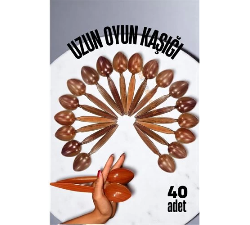 BX Uzun Oyun Kaşığı Halk Oyunu Kaşığı - Kına Kaşığı Uzun Saplı Zeybek Oyun Kaşığı 40 ADET