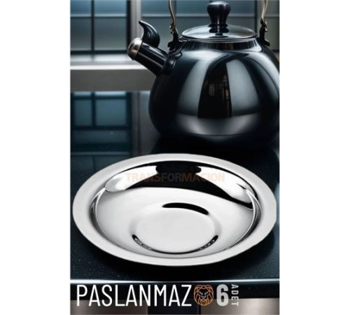 BX Veneta 6 Adet Metal Çay Tabağı Seti BX Veneta 6 Adet Metal Çay Tabağı Seti