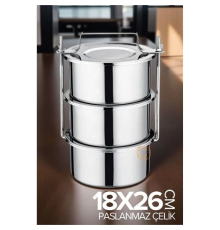 BX XL 18X26 CM Sefer Tası Paslanmaz Çelik Yemek Kabı
