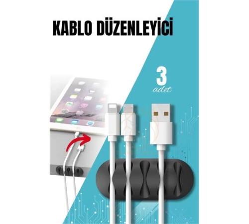 BX Yapışkanlı Kablo Düzenleyici Klips 3 ADET